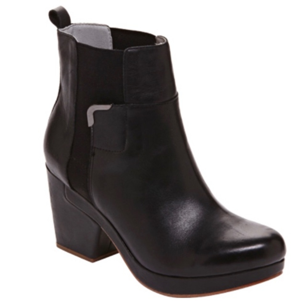 Jambu Summit leather platform black heeled booties boots sz 9